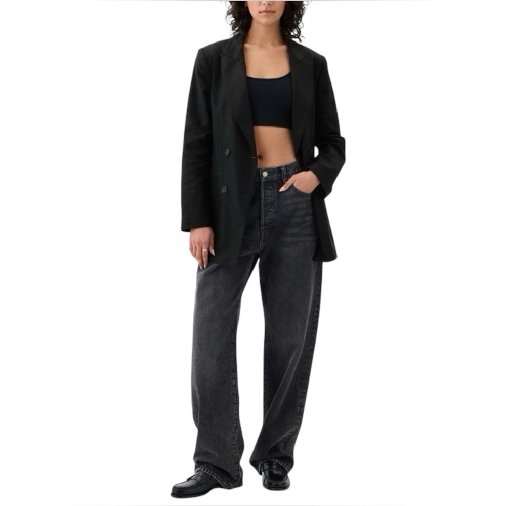 NWT Gap Linen-Cotton Belted Blazer in Black - Size L - Picture 7 of 14